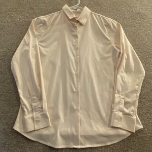 COUXILY Womens M Wrinkle Free Technical Long‎ Sleeve Button Up Shirt Silk blend